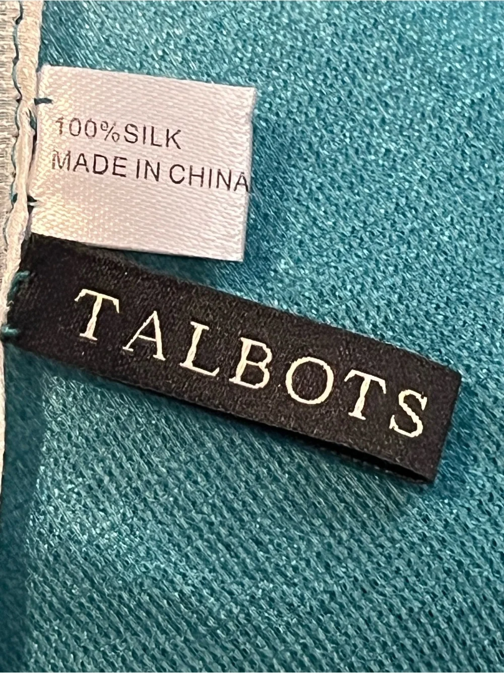 Talbots Silk Paisley Scarf & Unbranded Black White Silk Scarf Bundle Of 2